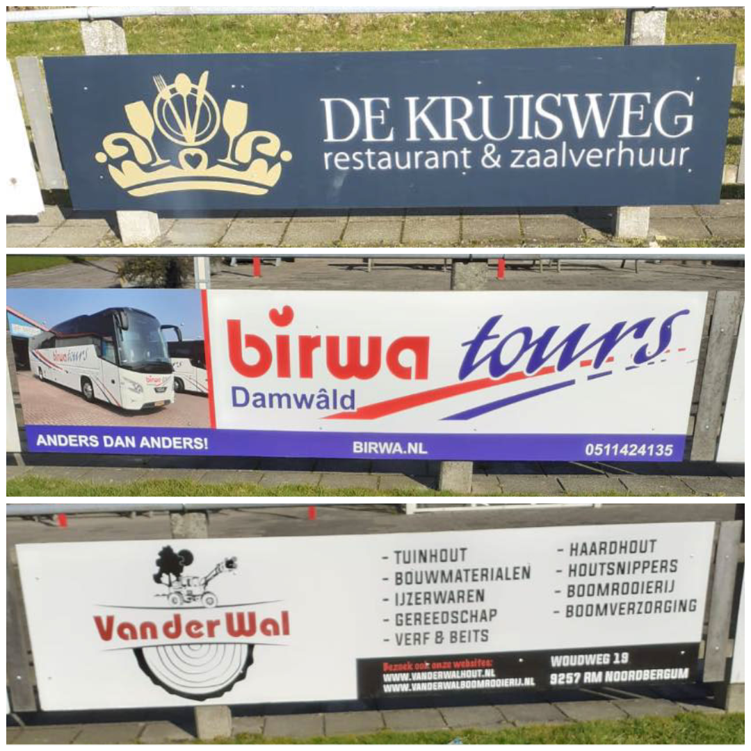 Bordsponsoren: De Kruisweg - Damwoude, Birwa Tours, Van der Wal hout