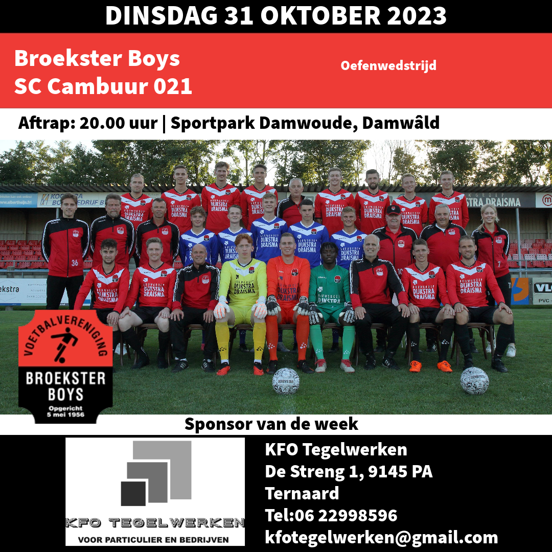 Broekster Boys - SC Cambuur 021 - 31 oktober 2023