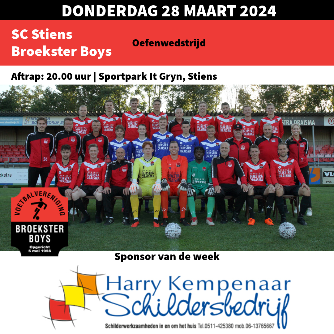 SC Stiens - Broekster Boys 28 maart 2024 oefenwedstrijd