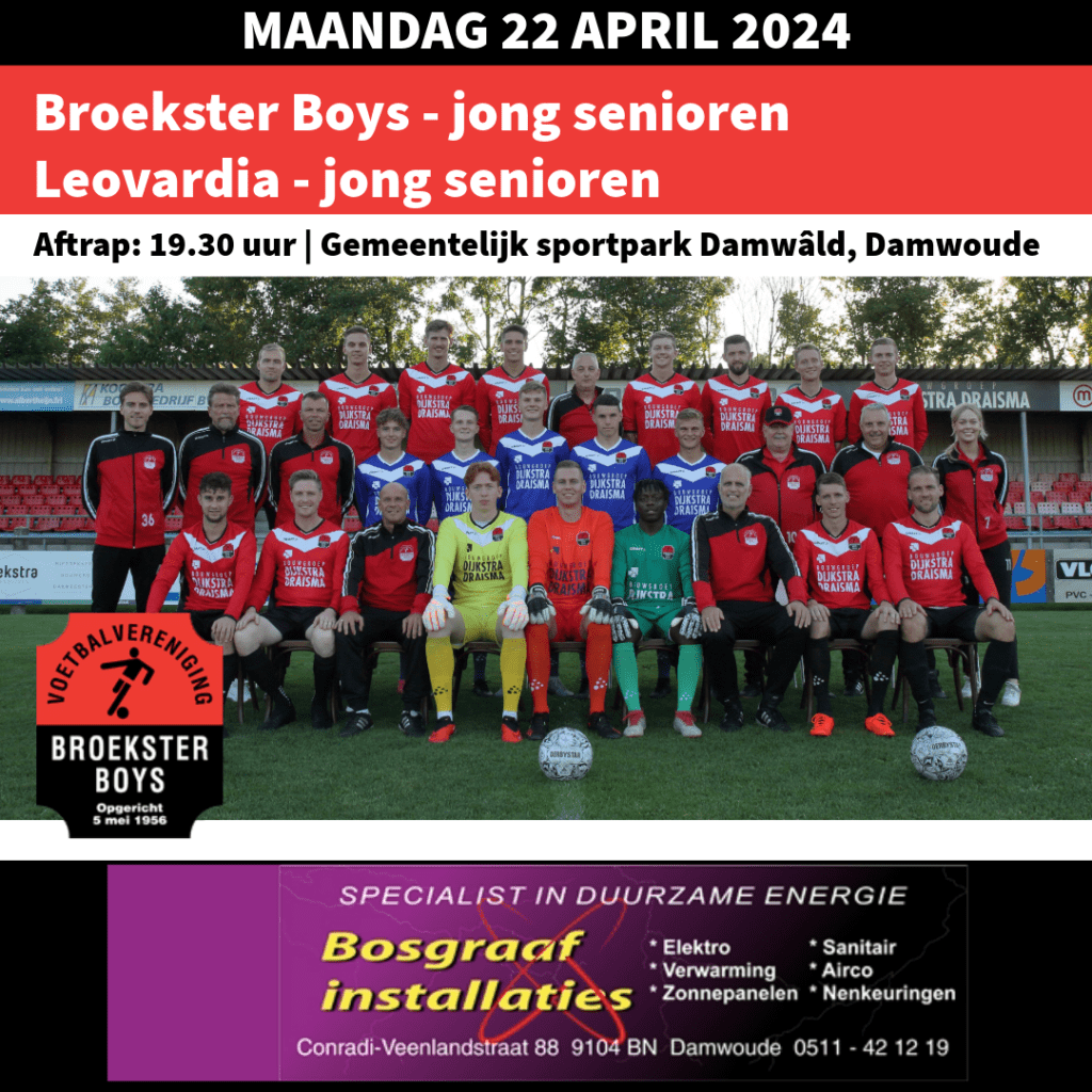 Jong senioren Broekster Boys - Leovardia 22 april 2024